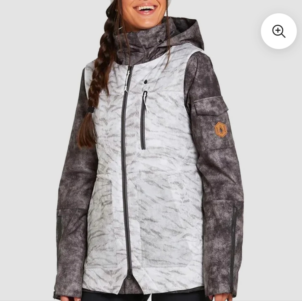 VOLCOM VAULT 4-IN-1 SNOW JACKET WHITE TIGER - Women's small nwt